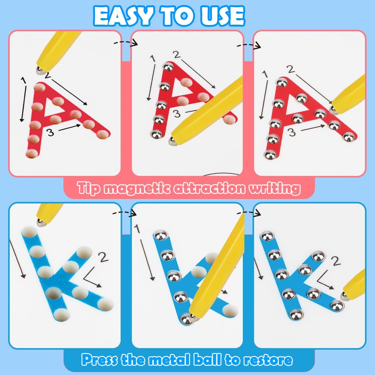 Double-Sided Magnetic Letter Board with Tracing Arrows view 5