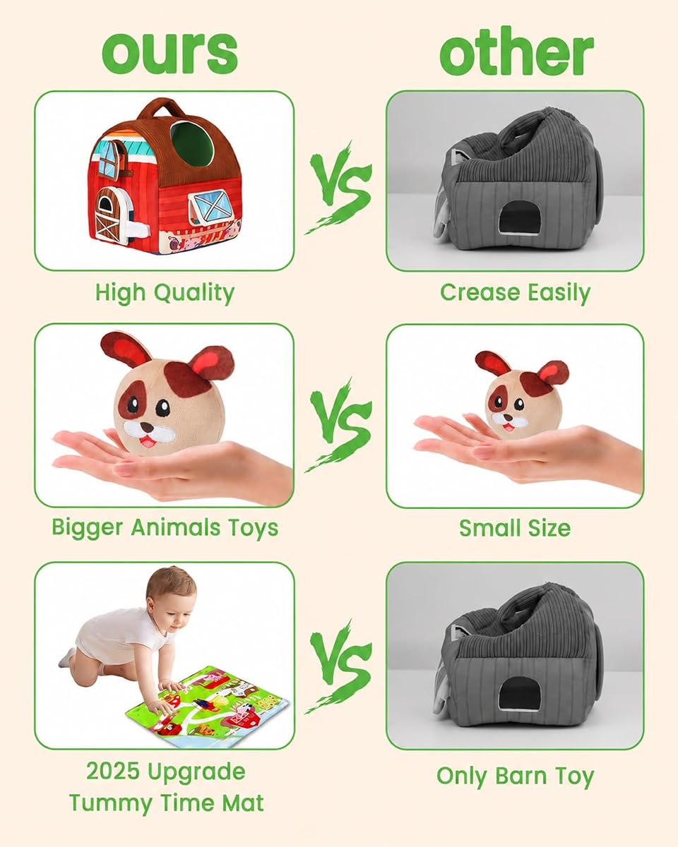 My First Barn Plush Set with Farm Animals and Play Mat view 6