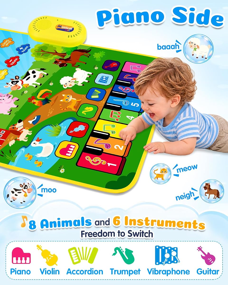 3 in 1 Music Mat with Piano Keys and Drum Pads view 2
